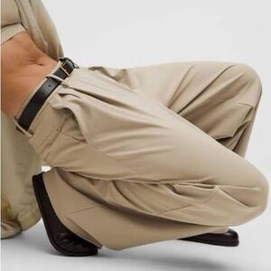 Lululemon Daydrift high rise waist trousers pants wide leg sheer oak M